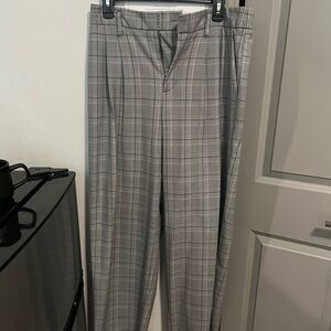 a new day Women's Gray Plaid Trousers